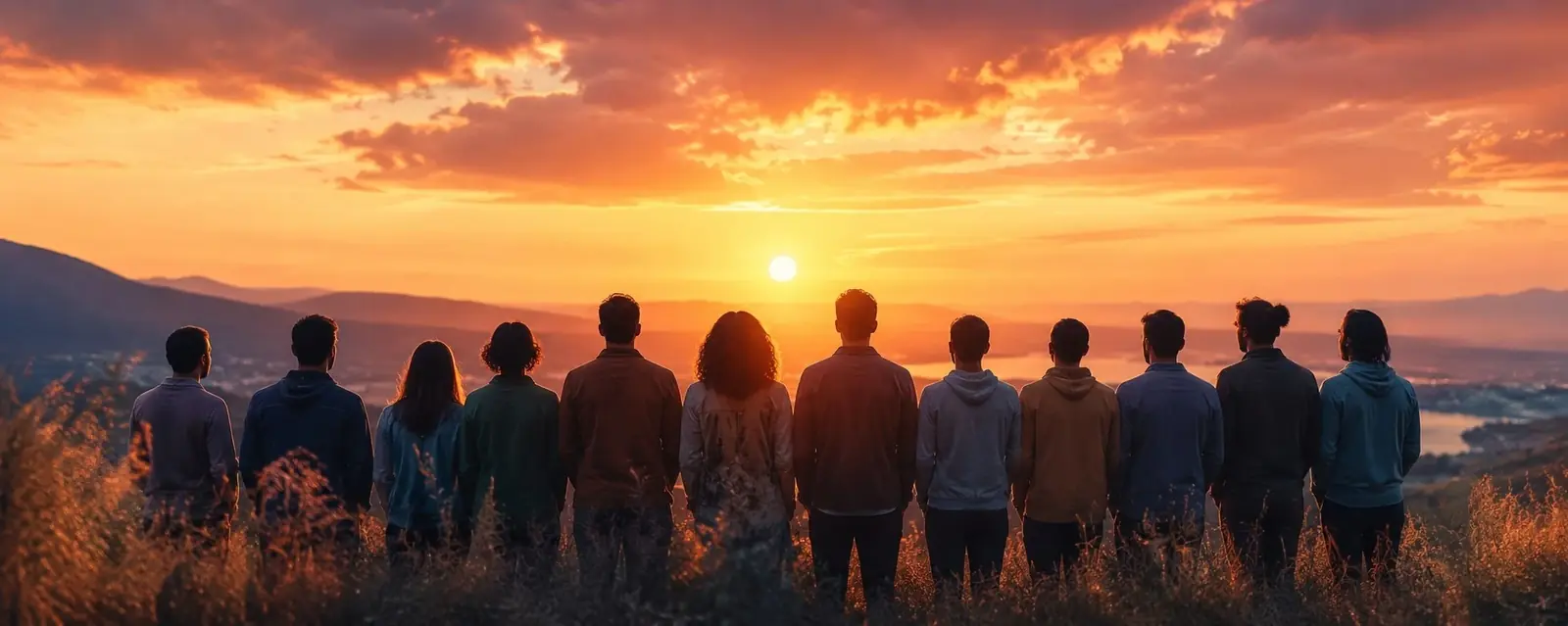 Pavel team watching the sunset on the horizon